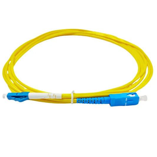 1m (3ft) Fiber Patch Cable, LC UPC to SC UPC, Simplex, 1 Fiber, Single Mode (OS2), Riser (OFNR), 2.0mm, Tight-Buffered, Yellow (More Length) 2m(7ft) 3m(10ft) 5m(16ft) and customized.