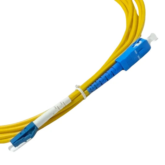 3m (10ft) Fiber Patch Cable, LC UPC to SC UPC, Simplex, 1 Fiber, Single Mode (OS2), Riser (OFNR), 2.0mm, Tight-Buffered, Yellow (More Length) 2m(7ft) 3m(10ft) 5m(16ft) and customized.