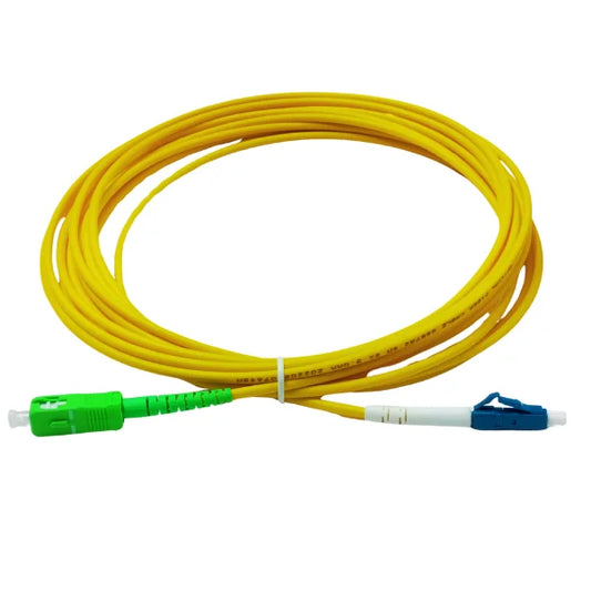 1m (3ft) Fiber Patch Cable, LC UPC to SC APC, Simplex, 1 Fiber, Single Mode (OS2), Riser (OFNR), 2.0mm, Tight-Buffered, Yellow (More Length) 2m(7ft) 3m(10ft) 5m(16ft) and customized.